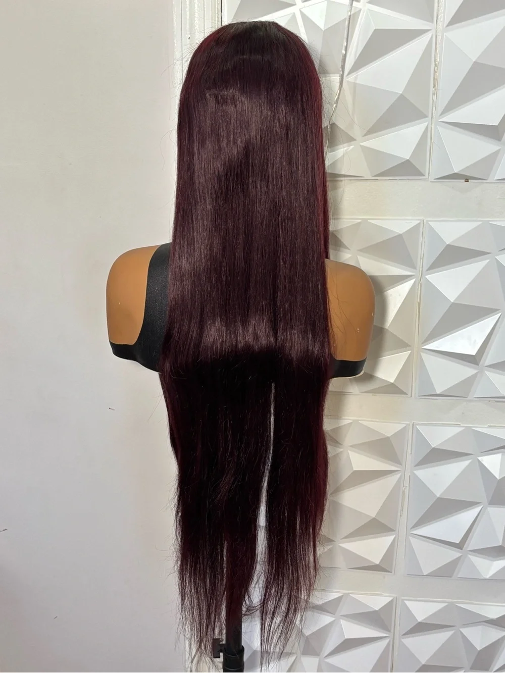 30 Inch 99J Burgundy Straight Blend Wig – 2x6 Lace Closure